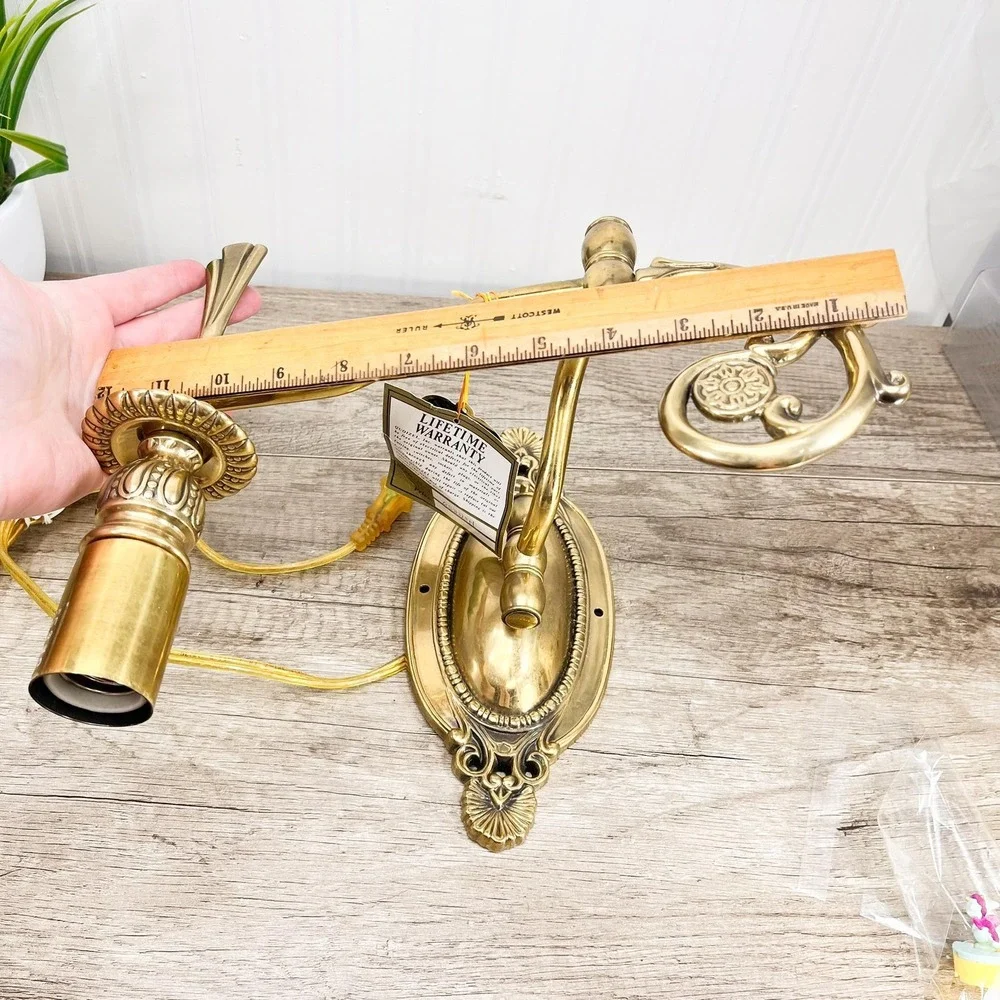 Brass Victorian‎ Wall Light: Gold Swing Arm Lighting